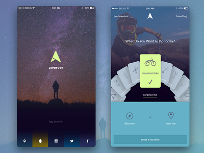 Zwerver Adventure App android app cards gps ios maps material design minimalist mobile navigation ui ux