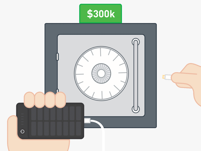 Lifepack Stealth Release Celebration bag celebrate gif illustration kickstarter lock solar panel vault