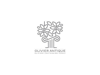 Olivier Antique ancient columns ancient greece athens branding columns food graphic design greece greek food illustration leaves logo logo design mediterranean mediterranian food minimal design olive tree pillar typography