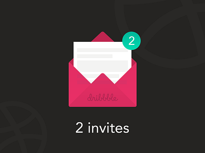 Dribbble Invite dribbble falt invitation pink share two