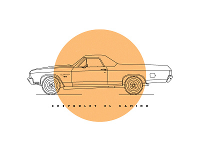 '71 Chevrolet El Camino SS camino car chevrolet chevy el el camino illustration line