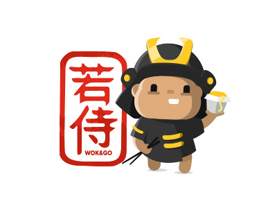 Waka Samurai character japan logo samurai waka wok young zerographics