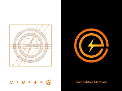 Competitive Electrical Design Logo/Identity Development brand branding design graphic design icon identity logo orange symbol yellow