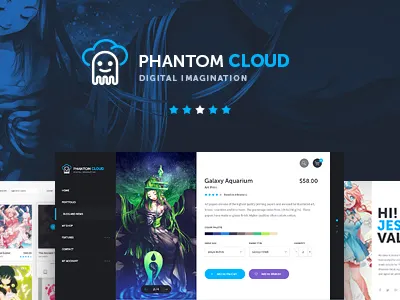 Phantom Cloud - Digital Artist Shop artist blog digital illustrator merchandising phone porfolio print shirt shop ui ux