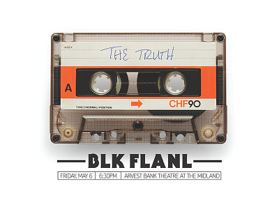 BLK FLANL concert poster cassette concert design hip hop music poster rap tape type typography vintage