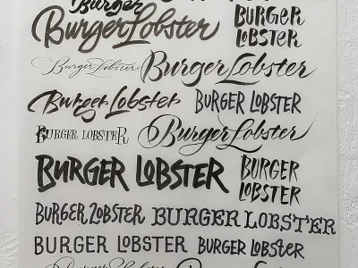 Burger & Lobster calligraphy calligraphy and lettering artist calligraphy artist calligraphy logo et lettering evgeny tkhorzhevsky font hand lettering logo lettering artist lettering logo logo type