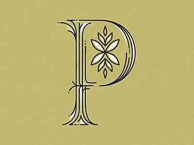 36 Days of Type - P 36daysoftype b drop cap leaf letter lettering monoline ornament type typography