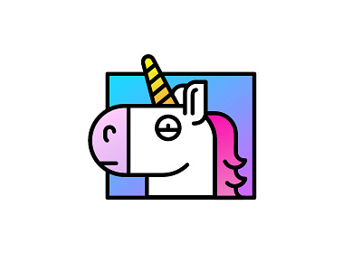 Suspicious Unicorn bright character colourful flat illustration line mark minimal rainbow unicorn vector