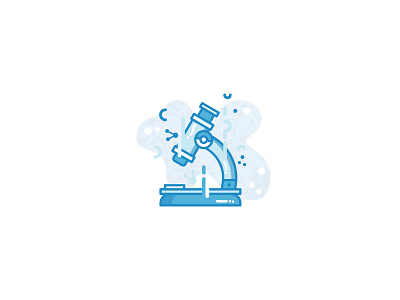 009 Microscope bold coloured icon illustration line microscope outline science vector