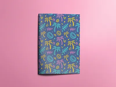 🌴 coco coconut illustration miami outline palms pattern plants spring summer tropic tropical