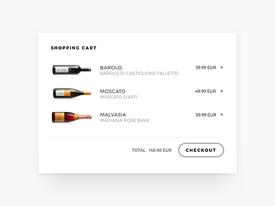 Day 58 Shopping Cart cart checkout clean dailyui list minimal shop shopping white wine