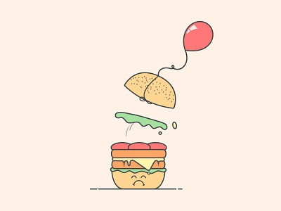 Something went wrong burger delivery empty state error food illustration mobile server error ui