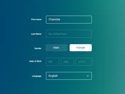 Clean Form UI clean data fields form gradient input login register selection style ui ux
