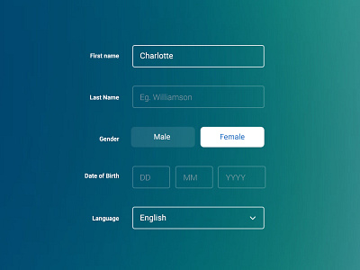 Clean Form UI clean data fields form gradient input login register selection style ui ux