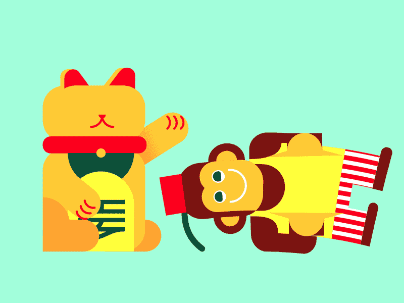Naneki Neko cymbals illustration monkey motion naneki neko