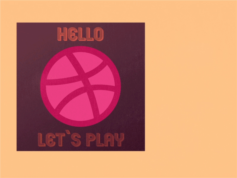 Hello Dribbble! animation debut design dribbble gif illustration motion vector vintage vinyl