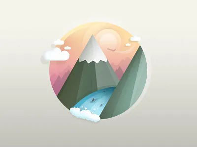 Point of view gradient mountains view