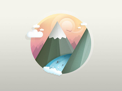 Point of view gradient mountains view