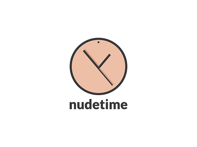 NudeTime body clock hands logo mark nude pointer time watch woman