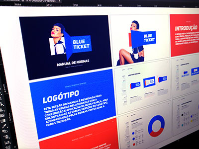 Blueticket Style Guides blue blueticket brand brand system brandbook branding layout red style guides