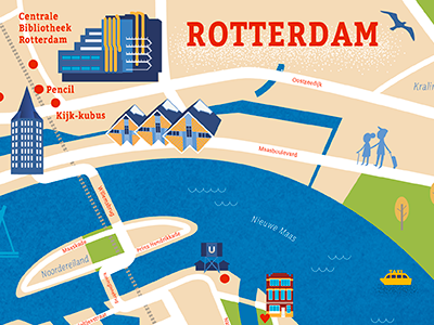 Rotterdam architecture building haven holland map nederland river rotterdam travel water