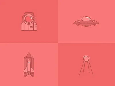 Space icons design flat free icons space