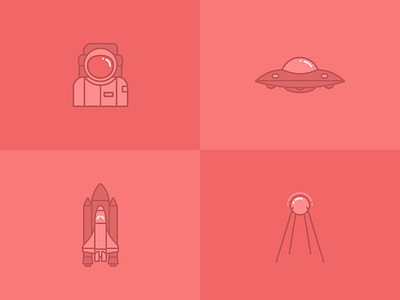 Space icons design flat free icons space