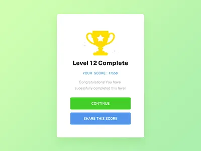 Congratulations app clean daily green line simple tips ui ux