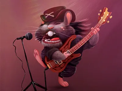 lemming Mr. Kill character heavy metal lemming lemmy lemmy kilmister music rock