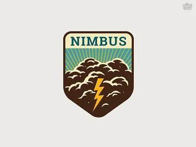 Nimbus classic cloud emblem flash illustration logo nimbus sign t shirt vintage