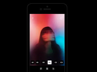 Filter App app black editing filter ios minimal photo ui ux