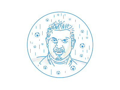 Ali Daei ai blue footballer icon line lineart player ps