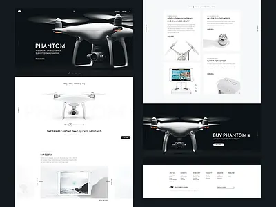 Dji Phantom 4 redesign concept clean dji drone phantom redesign simple ui ux web webdesign website