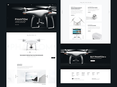 Dji Phantom 4 redesign concept clean dji drone phantom redesign simple ui ux web webdesign website