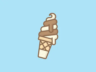 Twist Cone blue cone design drip hand ice cream illustration ui vector