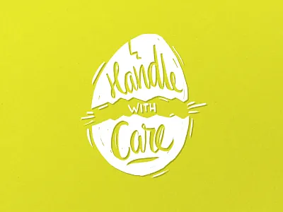 Handle With Care break broken care crack drop egg handle yoke