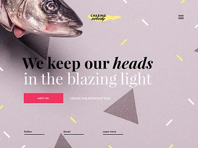 Fish & Love fish landing page pattern simple ui web