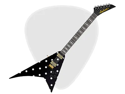 Jackson Flying V belfast flying v graphic guitar illustrator jackson polka dot uuimd