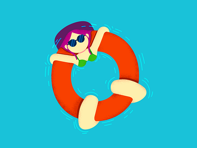 O 36daysoftype girl illustration letter sea typography vacations vector