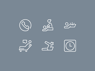 Kinetic Osteo Health Icons art health icons kinetic line logo medical osteo osteopath rounded symbols treatment