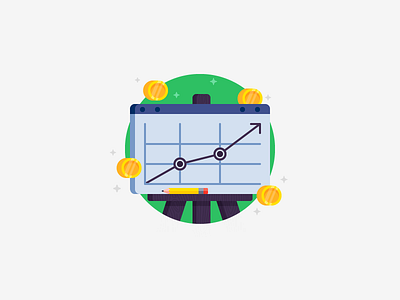 Profit! chart coins gold graphic design growth illustration