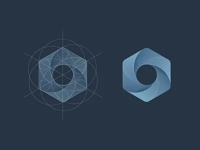 Tencent Reporting Center logo，clean，swirl，hexagonal