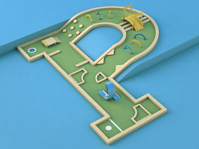 P - 36 Days of Type 36 days of type 3d c4d cinema4d design golf graphic graphic design illustration minigolf type typography