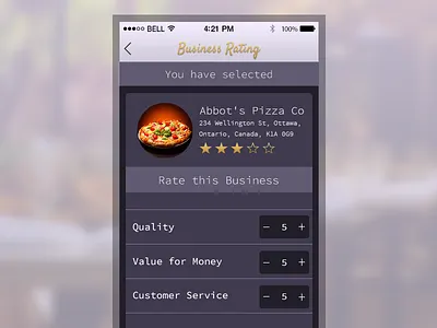 Rating App app brown business concept design ios mockup rating star
