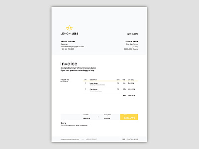 Invoice branding invoice lemon yellow