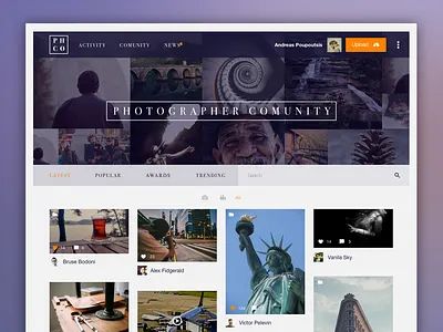 Photographer Community Concept aviary community creative flat photography social web website