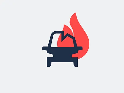 Crash icon bang boom car crash fire