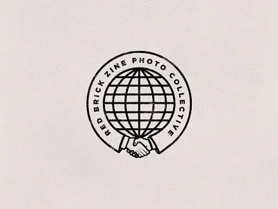 RBZ Photo Collective globe handshake red brick texture wip zine