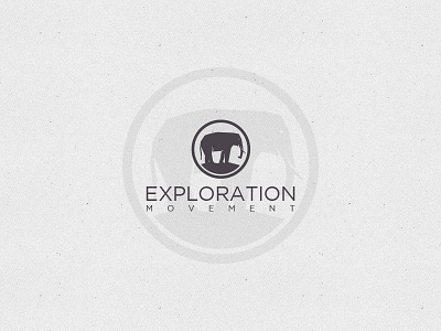 Exploration Movement Logo design elephant exploration flat graphic logo