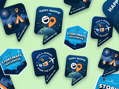 A very mappy sticker set branding colorful design diecut diecut stickers flat design fun happy illustration mapping maps playful stickers storytelling travel